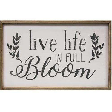 Live Life in Full Bloom Framed Wall Sign - The Fox Decor
